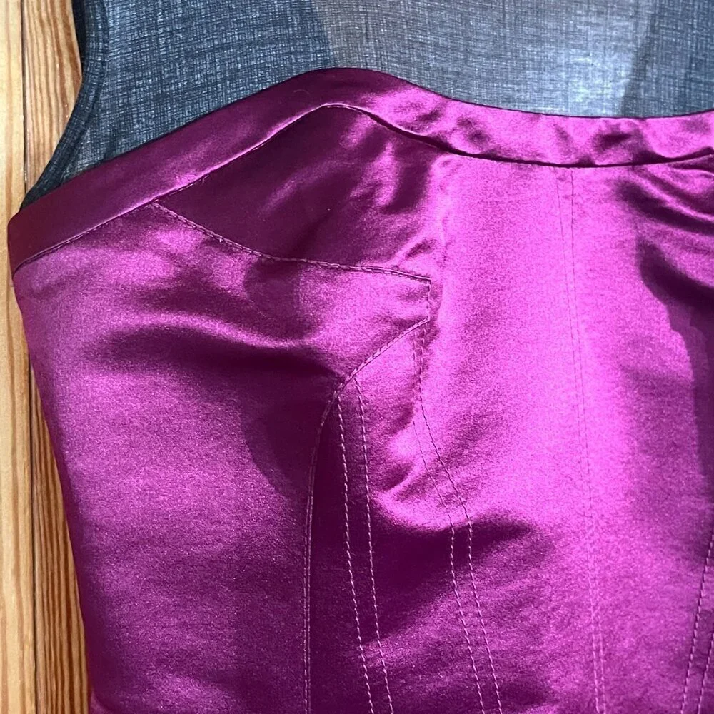 Tory Burch 100% Silk Purple Corset Fitted Pencil Dress NWOT